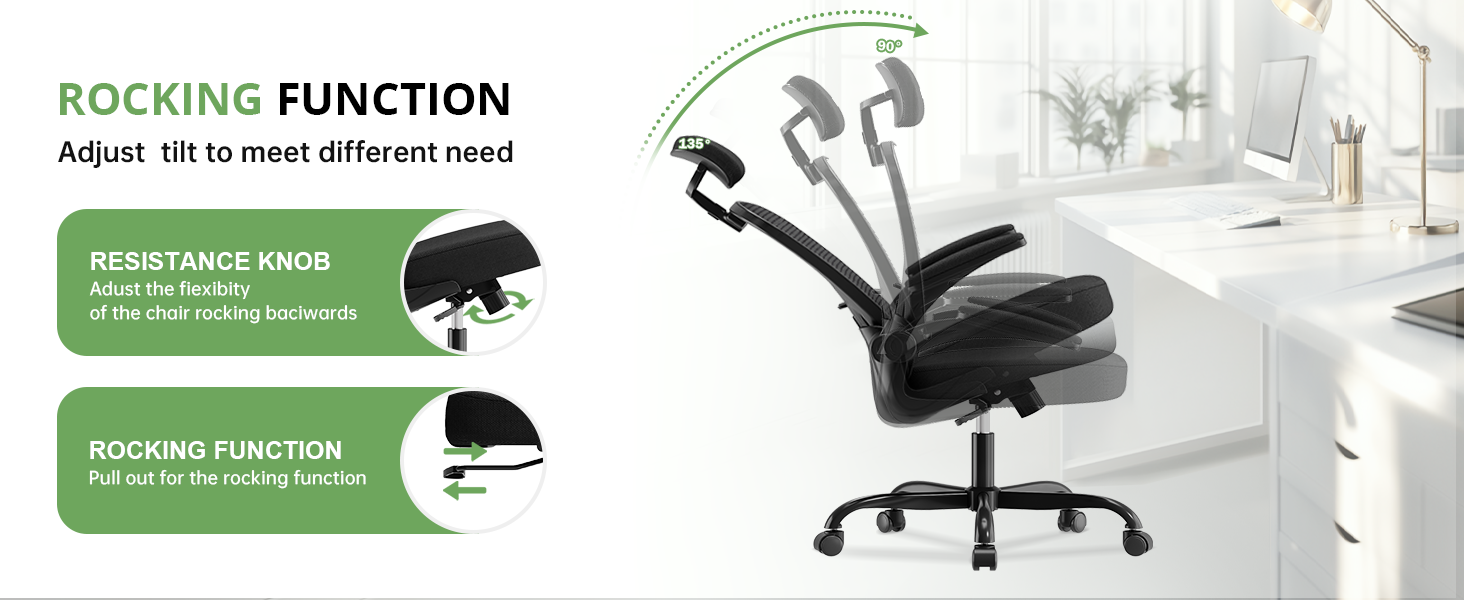 OTKATY chair rocking function 90-135 degree recline
